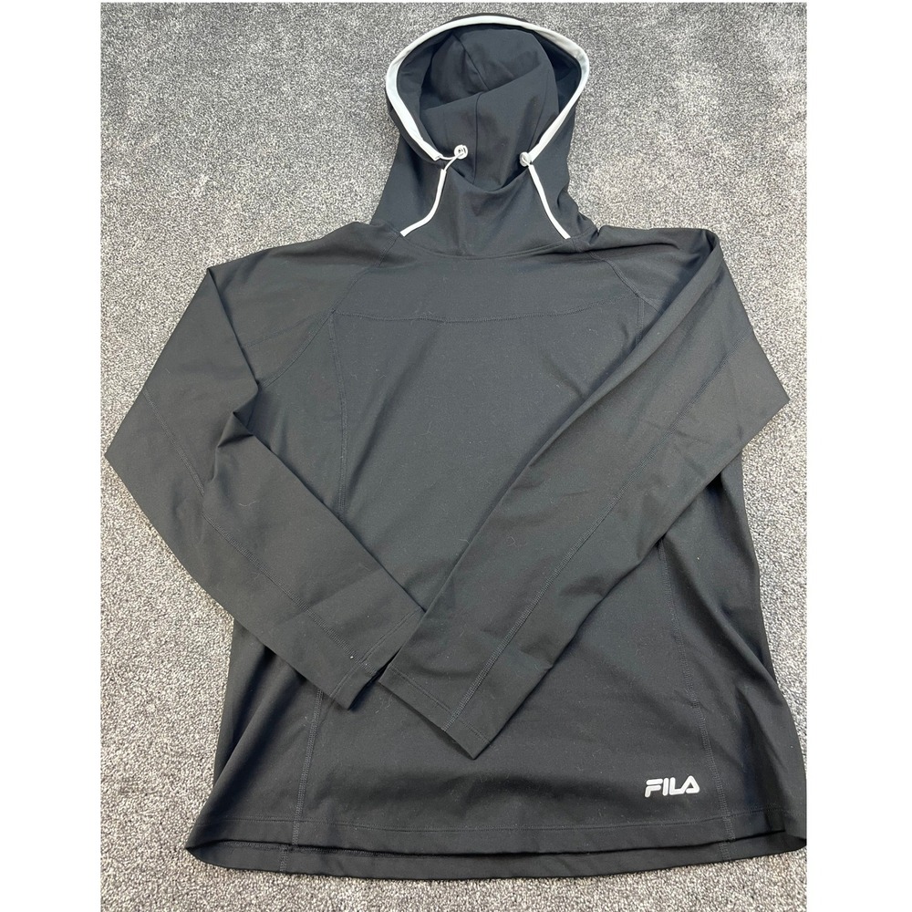 Fila Activewear Funnel Neck Midweight Training Hoodie Women's Size Medium Black